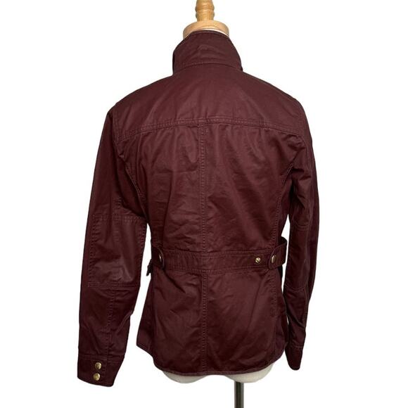 J. Crew waxed cotton Downtown Field Jacket burgundy size XS - Picture 4 of 9